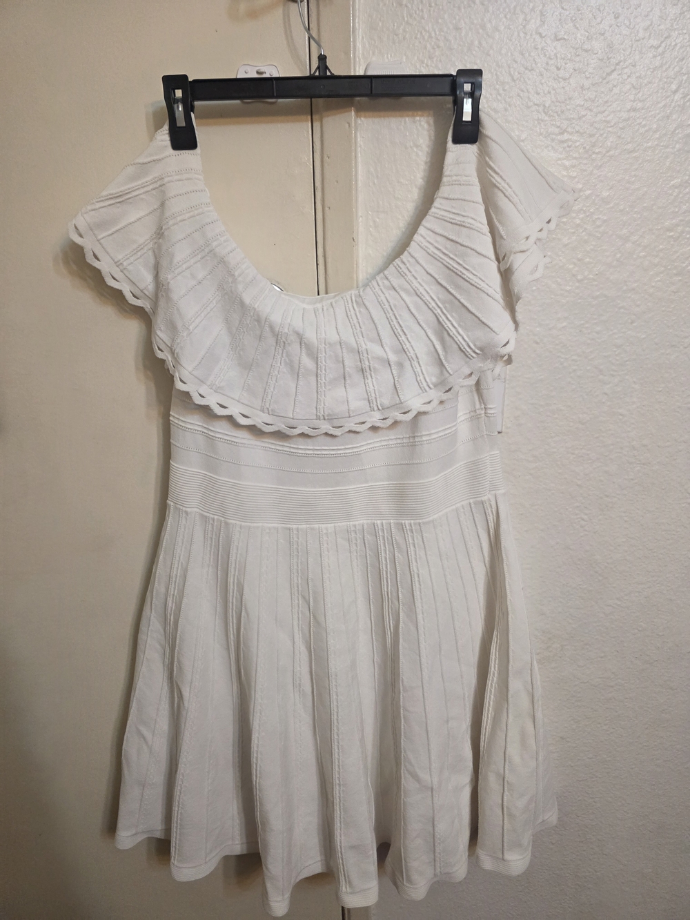 Ted Baker White Off-Shoulder Ruffle Mini Dress